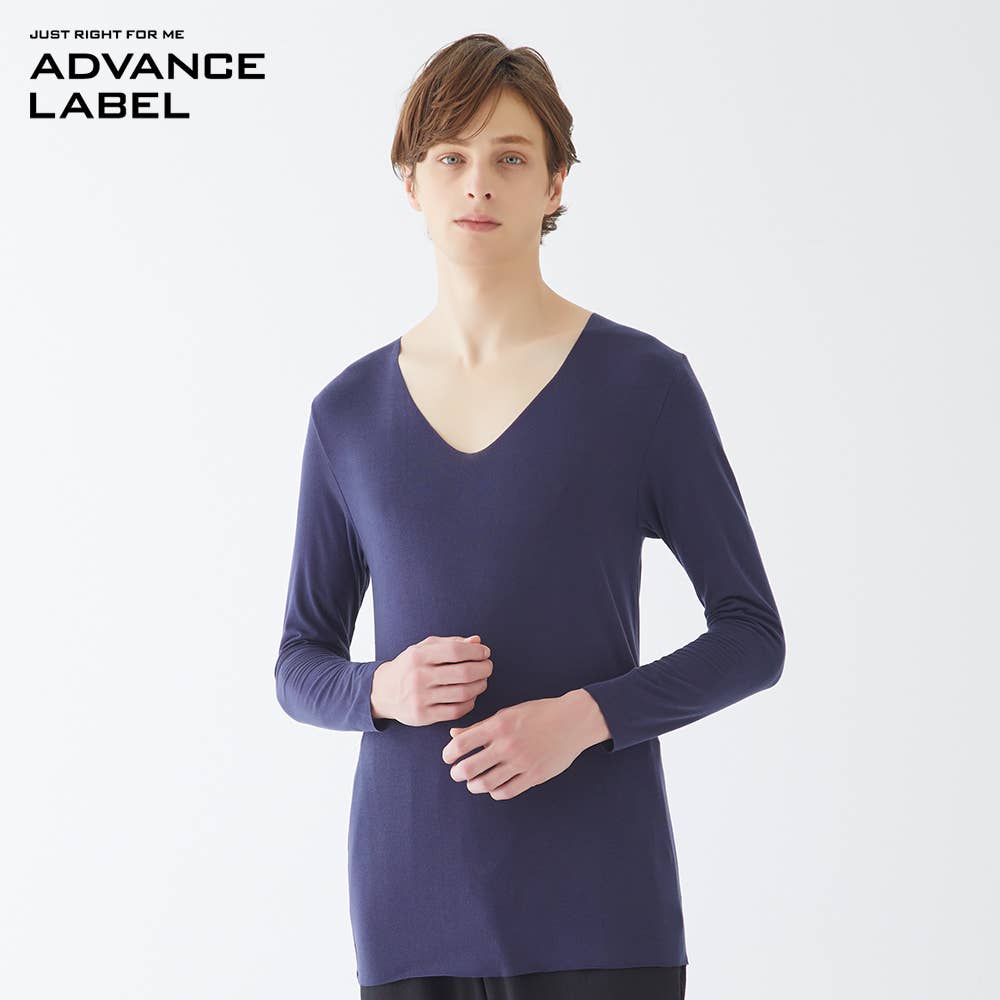 Long-sleeved U-neck shirt [SALE]